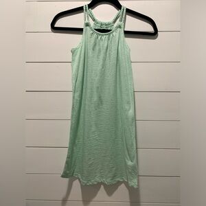 Old Navy, mint green summer dress with braided neckline.